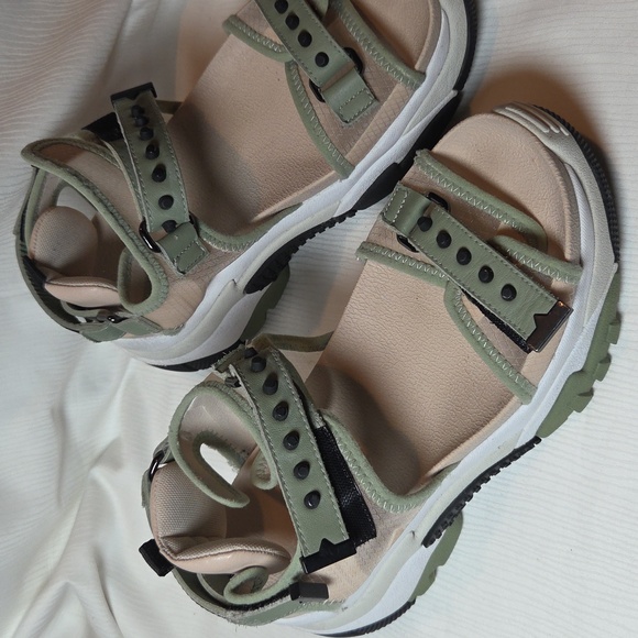 ASH SANDAL Green and Cream - Picture 4 of 10
